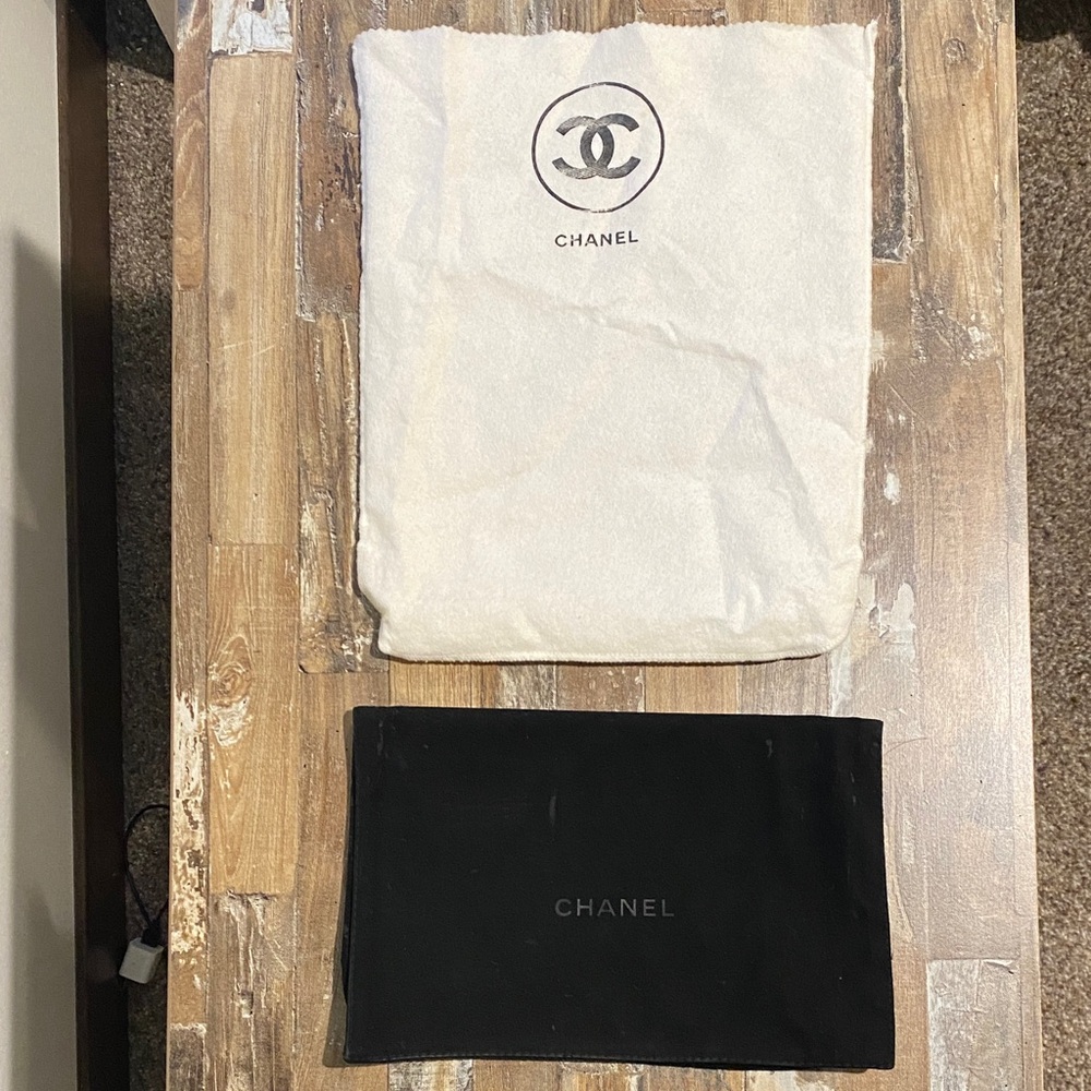 CHANEL Cream and Black Dust Bags Set